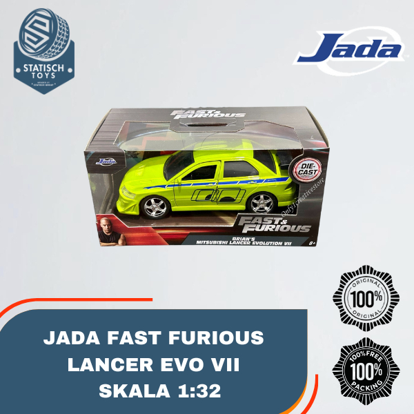Jada Fast And Furious Brian Mitsubishi Lancer Evolution VII Skala 32 Diecast Mobil Koleksi Original 
