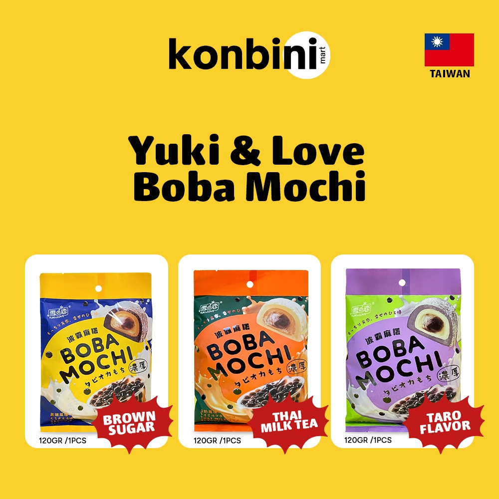 

KONBINI TAIWAN - Yuki and Love Boba Mochi Brown Sugar/Thai Tea/Taro 120gr