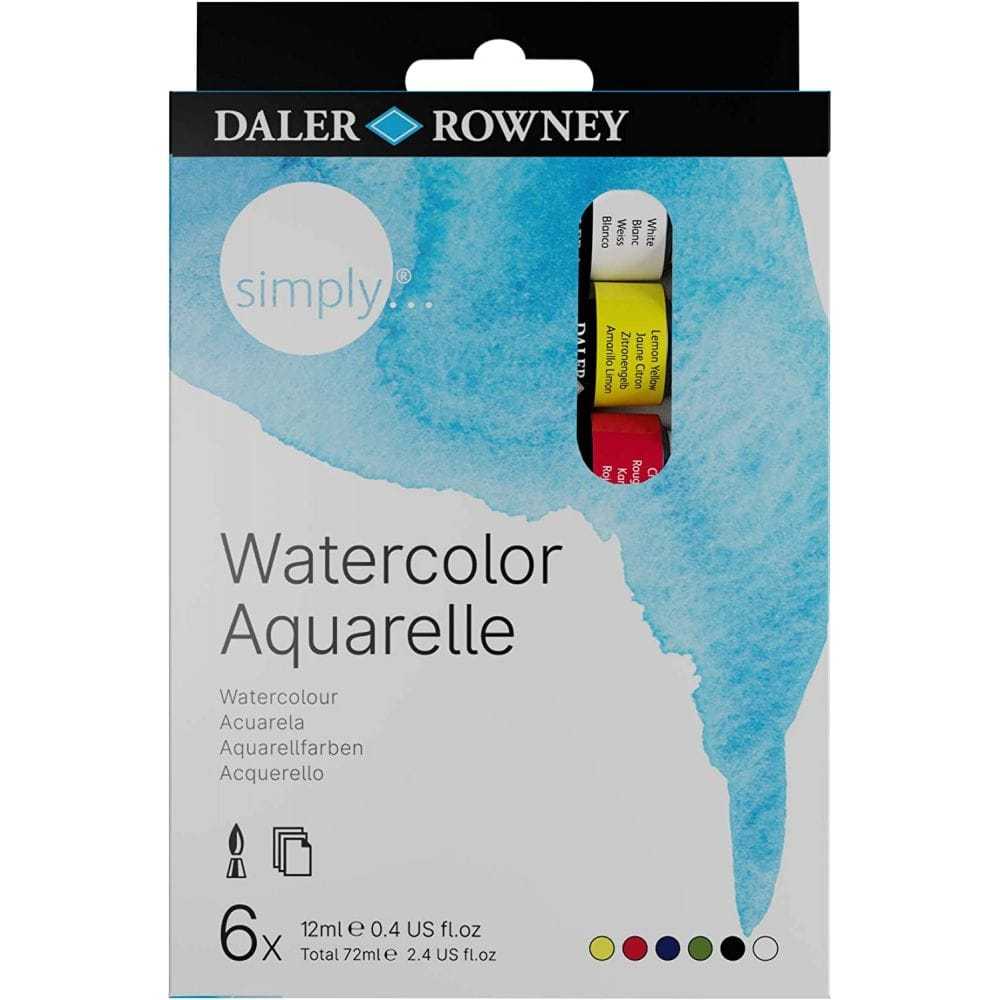 

Daler Rowney Simply Watercolor Set 6 clr x 12ml /cat air