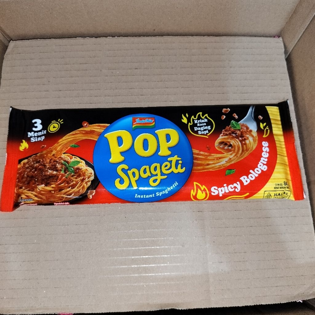 

NEW Indomie POP Spageti Spicy Bolognese