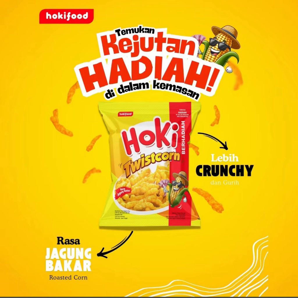 

10Pcs Ciki Hoki Twistcorn Ciki Berhadiah Snack Rasa Jagung