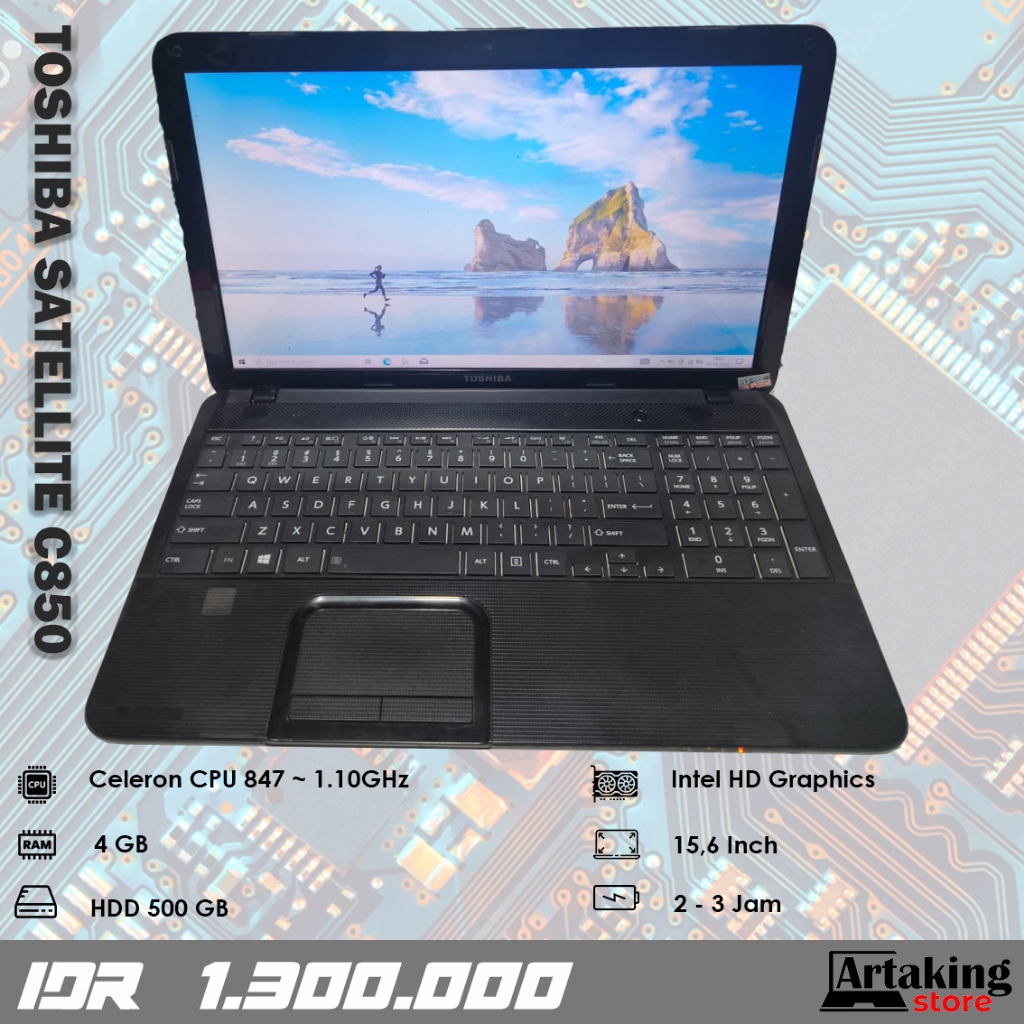 Tosiba Satellite C850 - Celeron 847 - Ram 4 GB - Normal Siap Pakai