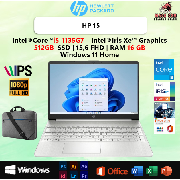 Laptop HP 15 I5 1135G7 16GB 512GB W11 15.6