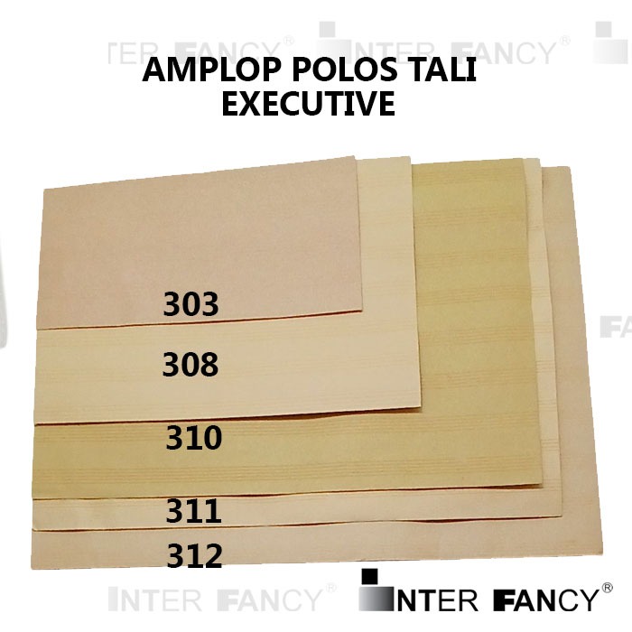 Amplop Map Coklat POLOS TALI, merk Executive. Ukuran Kecil, Tanggung, Besar, Kabinet, Folio, Map. Ti