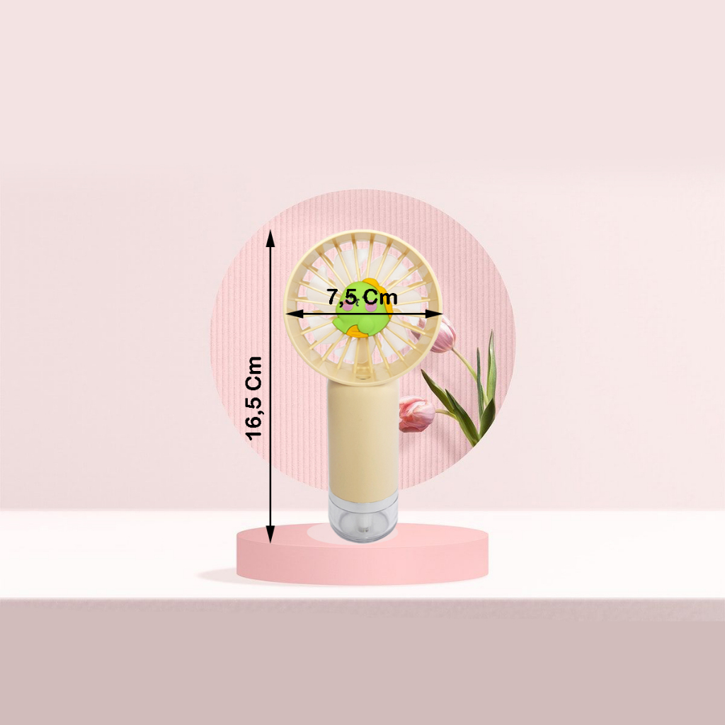 Kipas Nano Spray Mist Fan Mini Portable Fan Karakter Lucu 14500 mAh