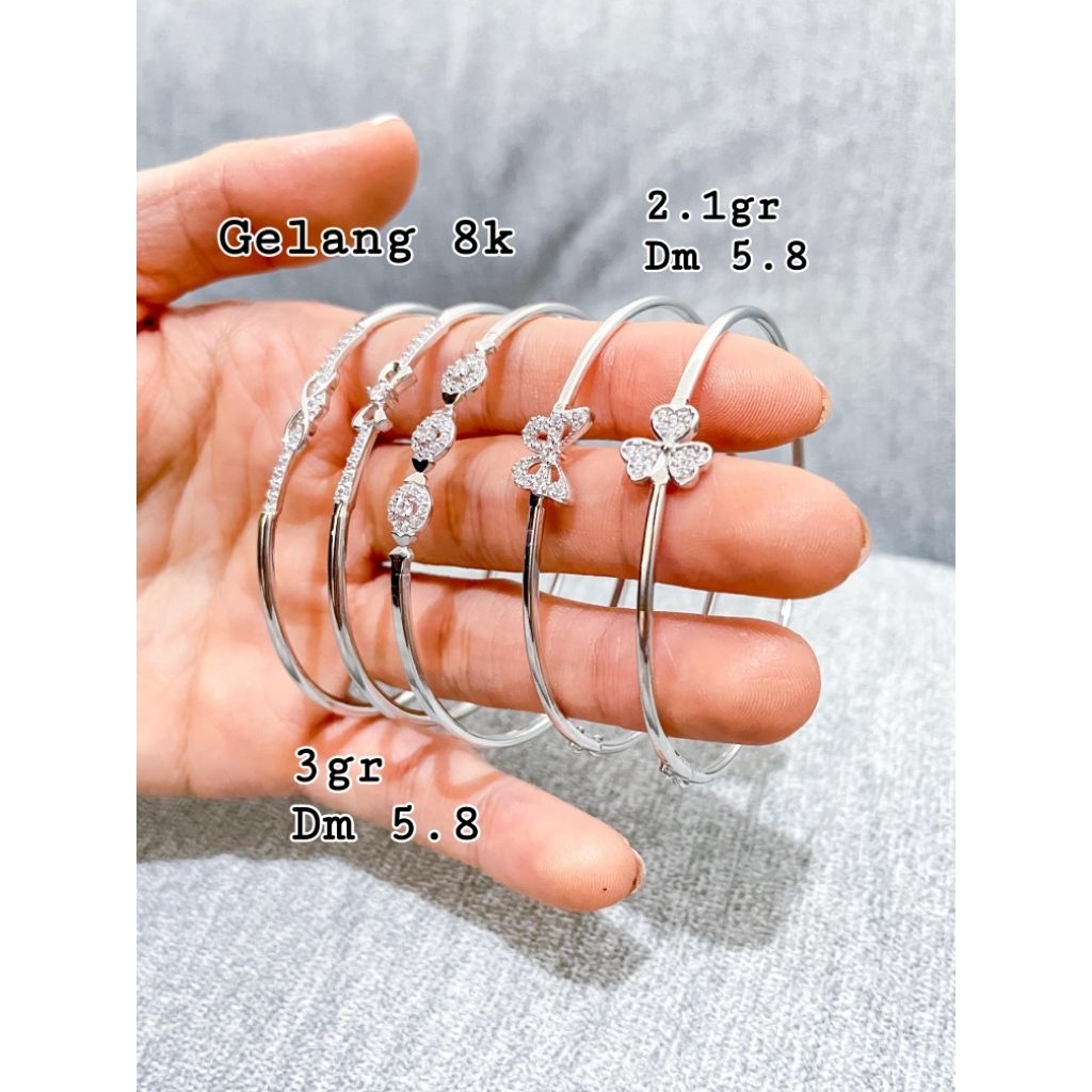 Gelang bangle mata mata mas putih