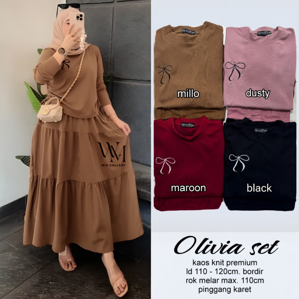 ERSA NAILA OLIVIA AMILIN SULIS SET ORIGINAL BY VALENT WM GALLERY oneset setrok setelan atasan blouse
