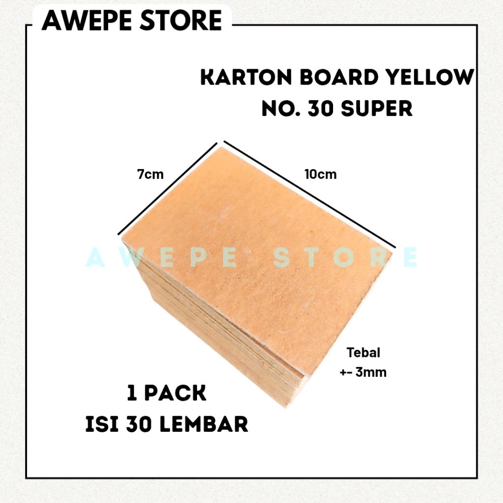 

[30 Pcs] Ukuran A7 Yellow Board/ Karton Board Packing No. 30 Super Ukuran7X10 Cm