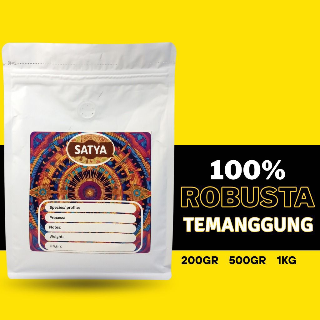 Biji Kopi Robusta Temanggung Grade1 SATYA 1kg / 500gr / 200gr untuk Kopi Susu & Espresso