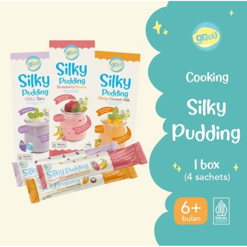 

Grouu Silky pudding / bubuk pudding lembut bayi MPASI 100gr / Snack Mpasi