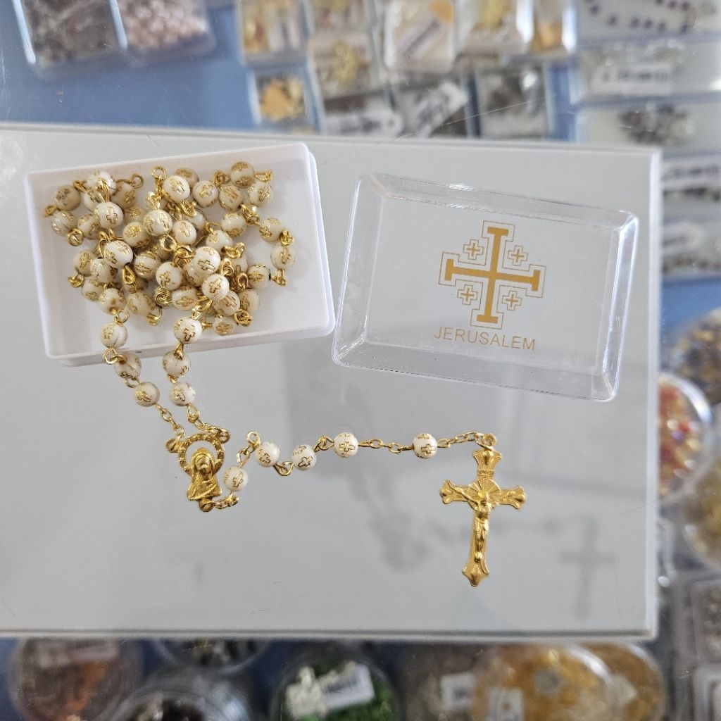 Rosario Jerusalem 6mm Golden Cross