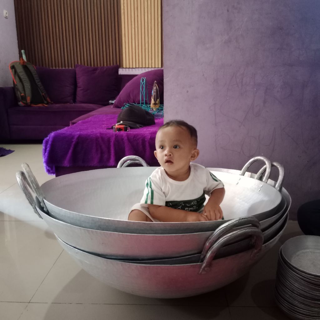 Wajan Jumbo diameter 75 cm bahan Aluminium Asli Garut