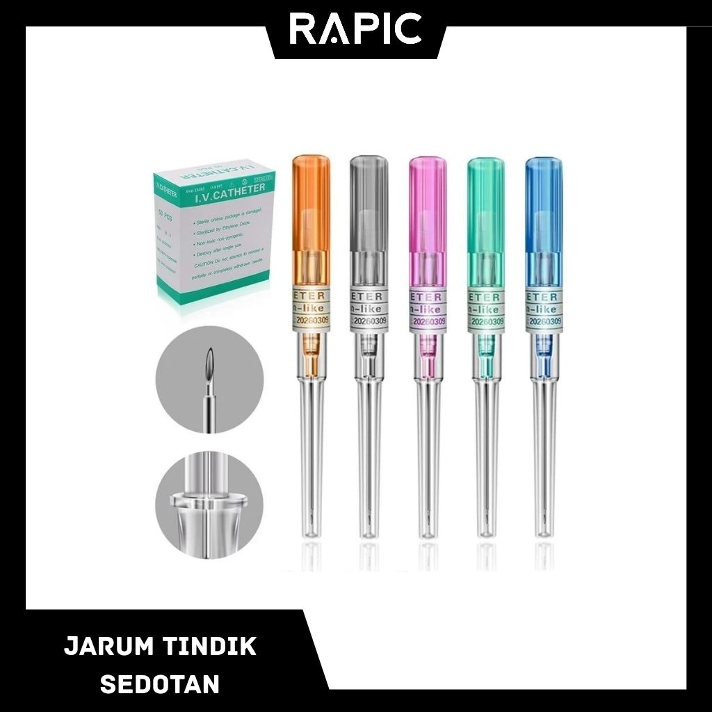 Jarum Sedotan Untuk tindik telinga, hidung, bibir, lidah, alis, pusar, dan lain sebagainya