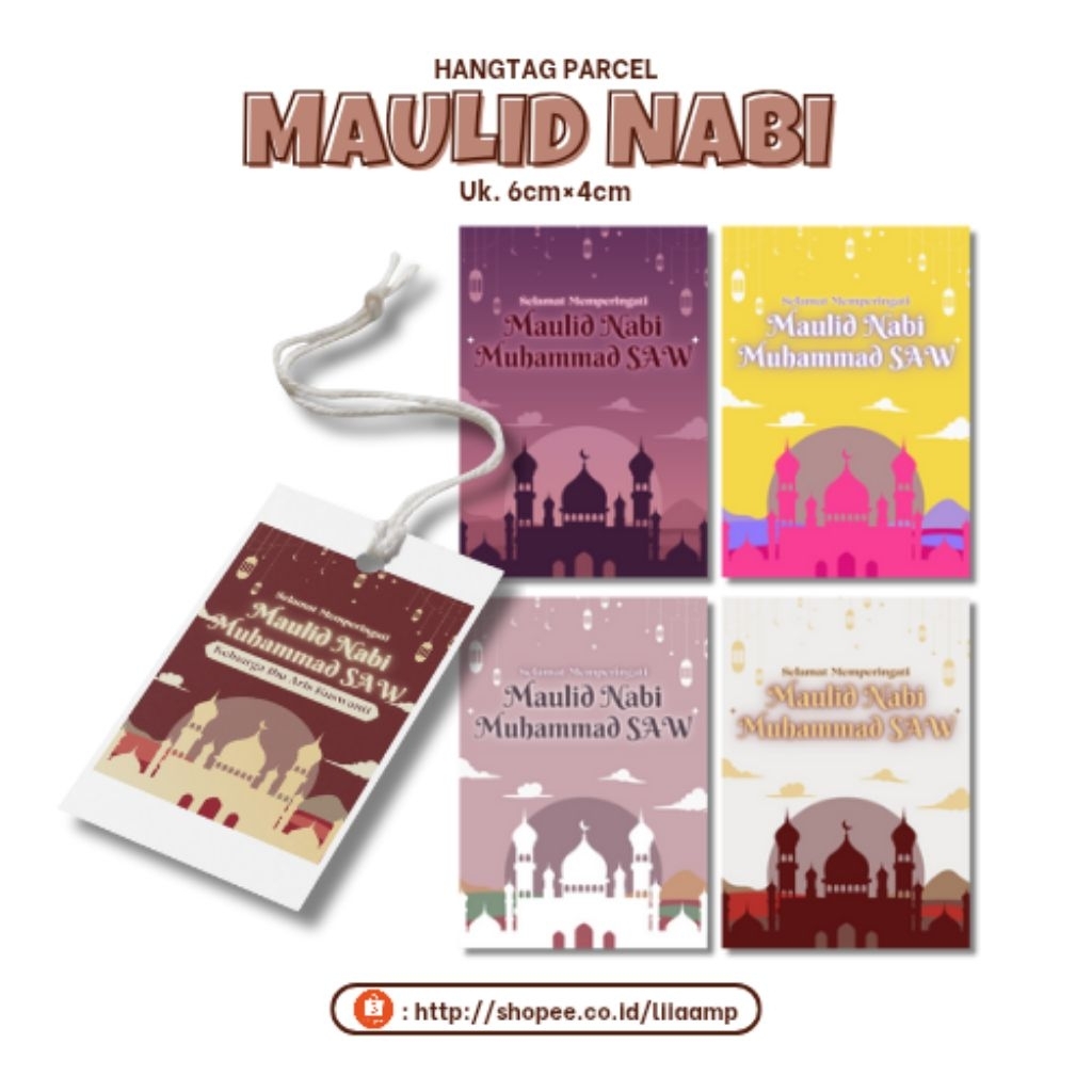 Jasa Desain Hangtag Parcel Maulid Nabi Bisa digunakan untuk Stiker