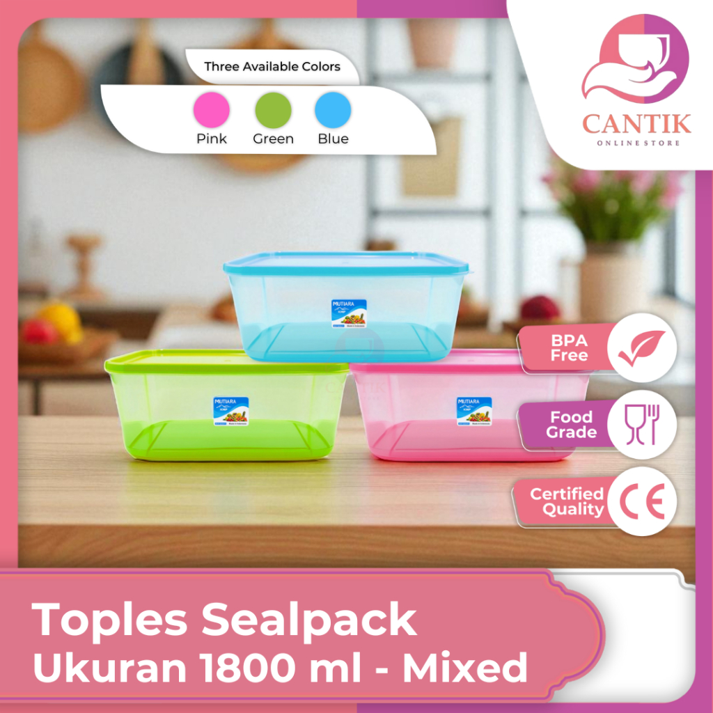 Toples/Sealpack KMP set isi 12 Pcs Plastik ukuran 1800ml Kotak Plastik/Kotak Makan/Wadah Makanan/Wad