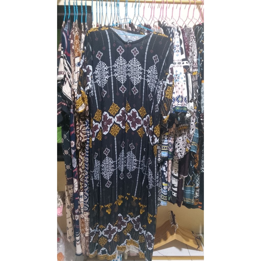 Daster Wanita Terbaru Rayon Busui Resleting Depan - Baju Tidur Daster Kekinian Lengan panjang Motif 