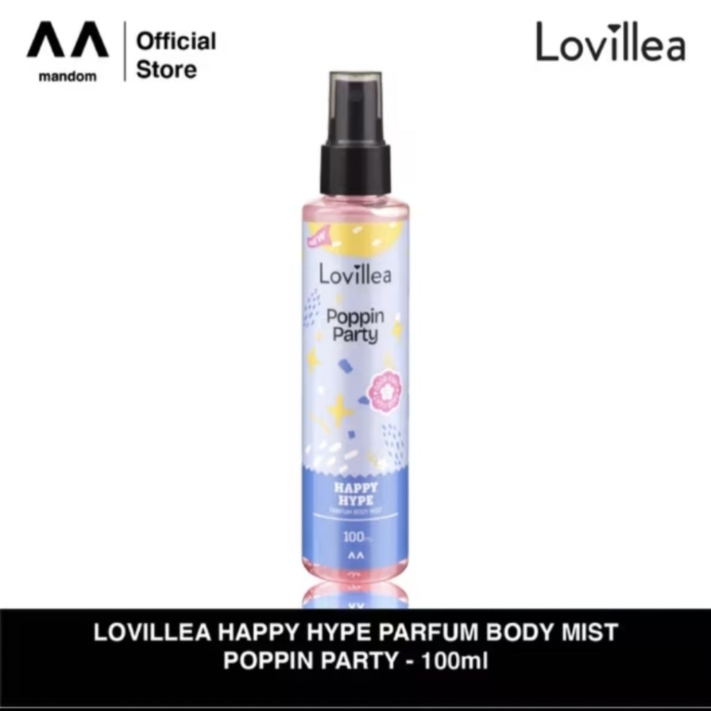 LOVILLEA Happy Hype Parfum Body Mist Poppin Party 100ml / Lovillea / Lovillea mandom / Lovillea Biru