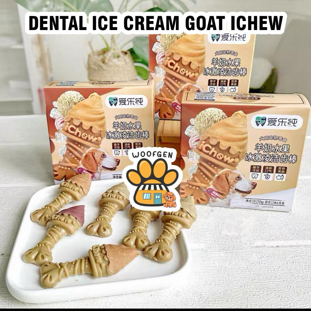 

snack anjing dental ice cream goat ichew lezat