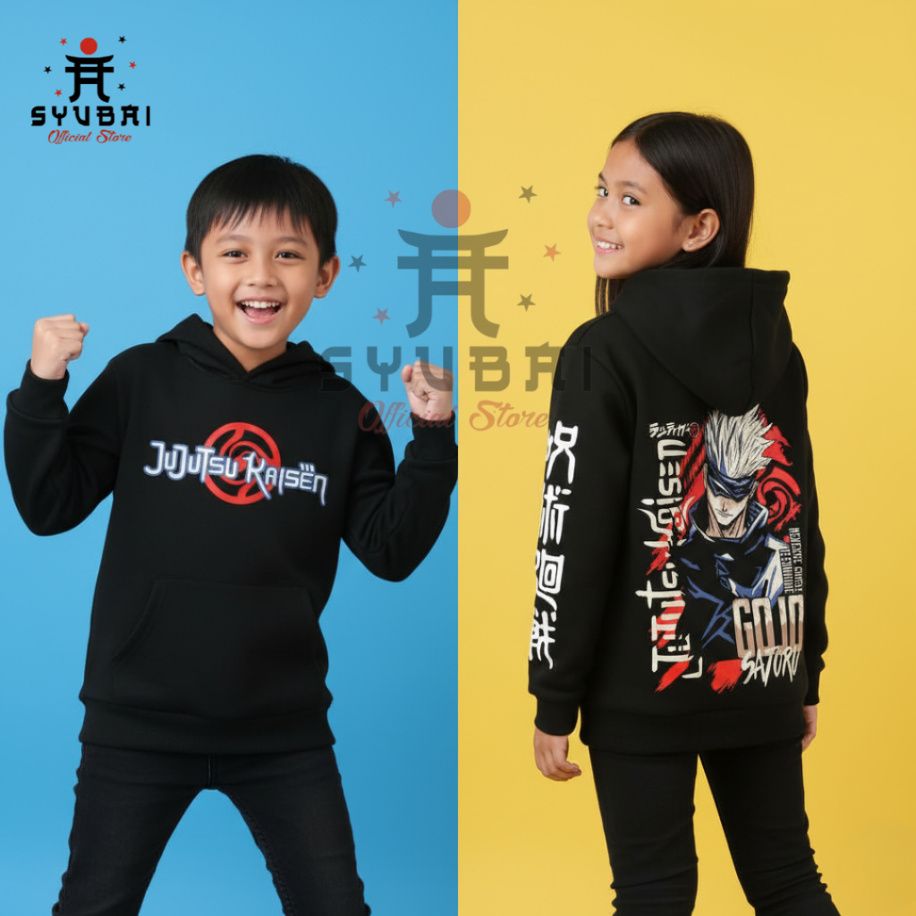 SYUBAI-Hoodie anak Laki Perempuan Jujutsu kaisen Gojo Satoru JJK anime jaket sweater sablon dtf prem