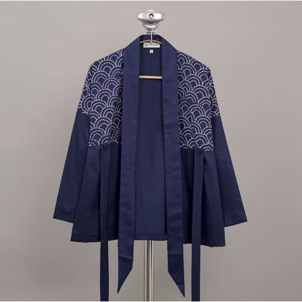 Larosa - Outer Batik Biru Navy Bigsize (XL)