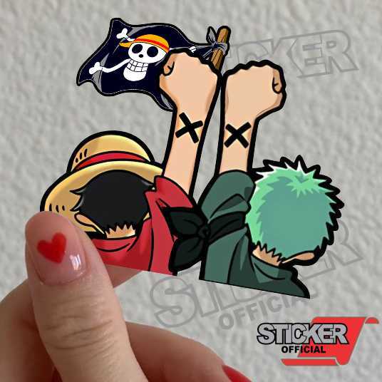 

CB13, luffi dan Zoro, stiker bendera one piece, anime manga, stiker timbul. stiker motor, dan mobil