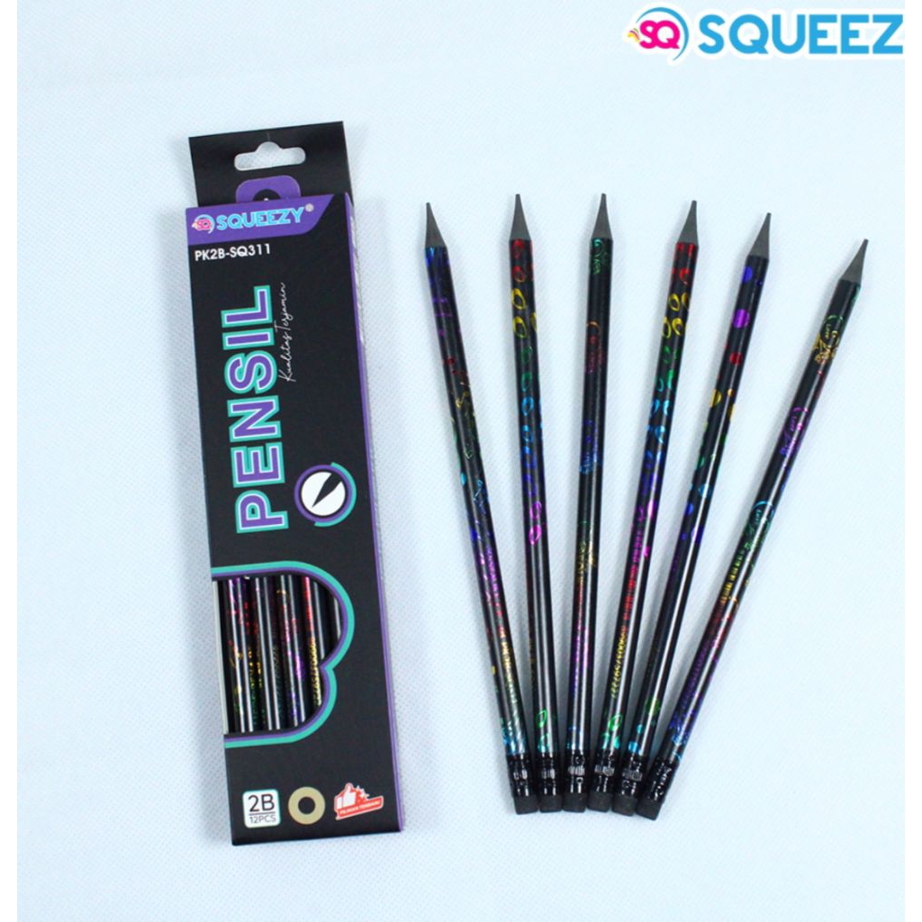 

PENSIL 2B PENSIL UJIAN Pensil 2B Squeezy Neon Black (PK2B-SQ311). PENSIL ALAT TULIS