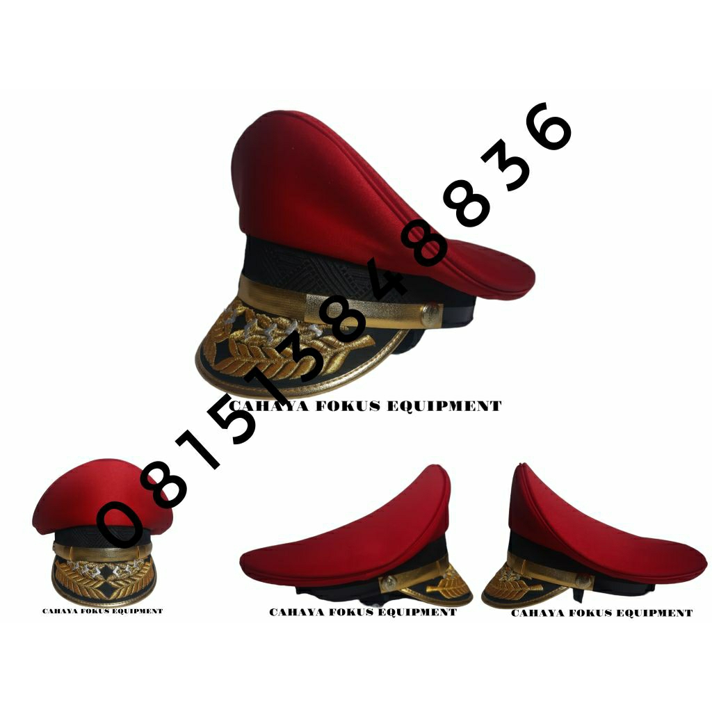 Costuman Topi Pet Paskibra Merah Hitam.Untuk Costum Chat Admin