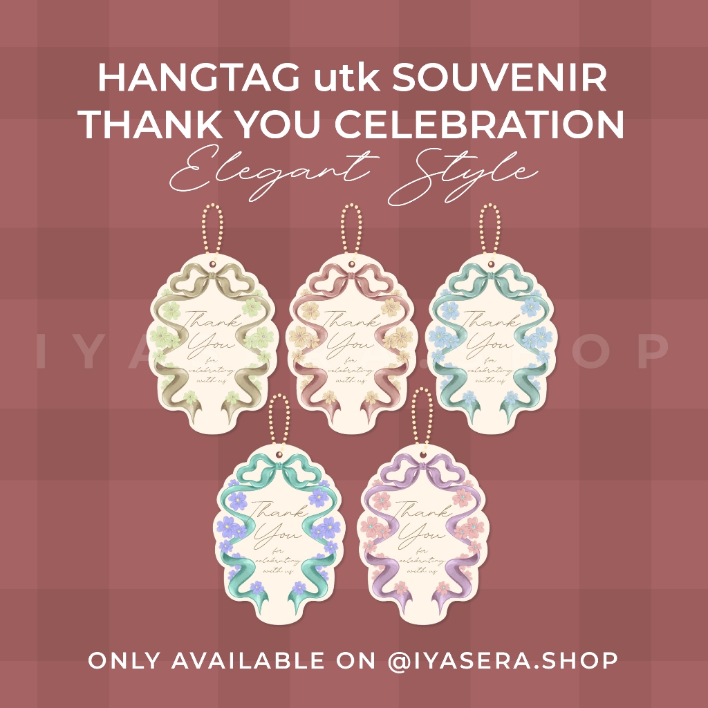 

Elegant Thank You for Celebrating Hang Tag / Gift Tag / Kartu Ucapan untuk Kado Hampers Souvenir Goodie Bag Door Gift