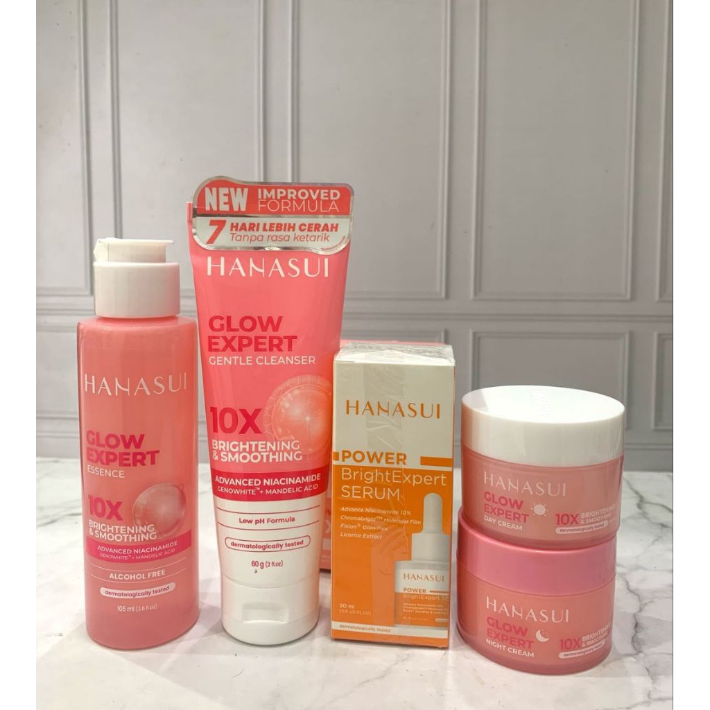 5IN1 || PAKET LENGKAP SKINCARE HANASUI + SERUM BRIGHTEXPERT