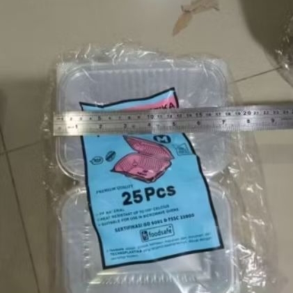 [25 PCS] Mika Lunch Box Plastik Food Pack Food safe Box Kemasan Nasi Kue Dimsum Burger Kotak Makan F