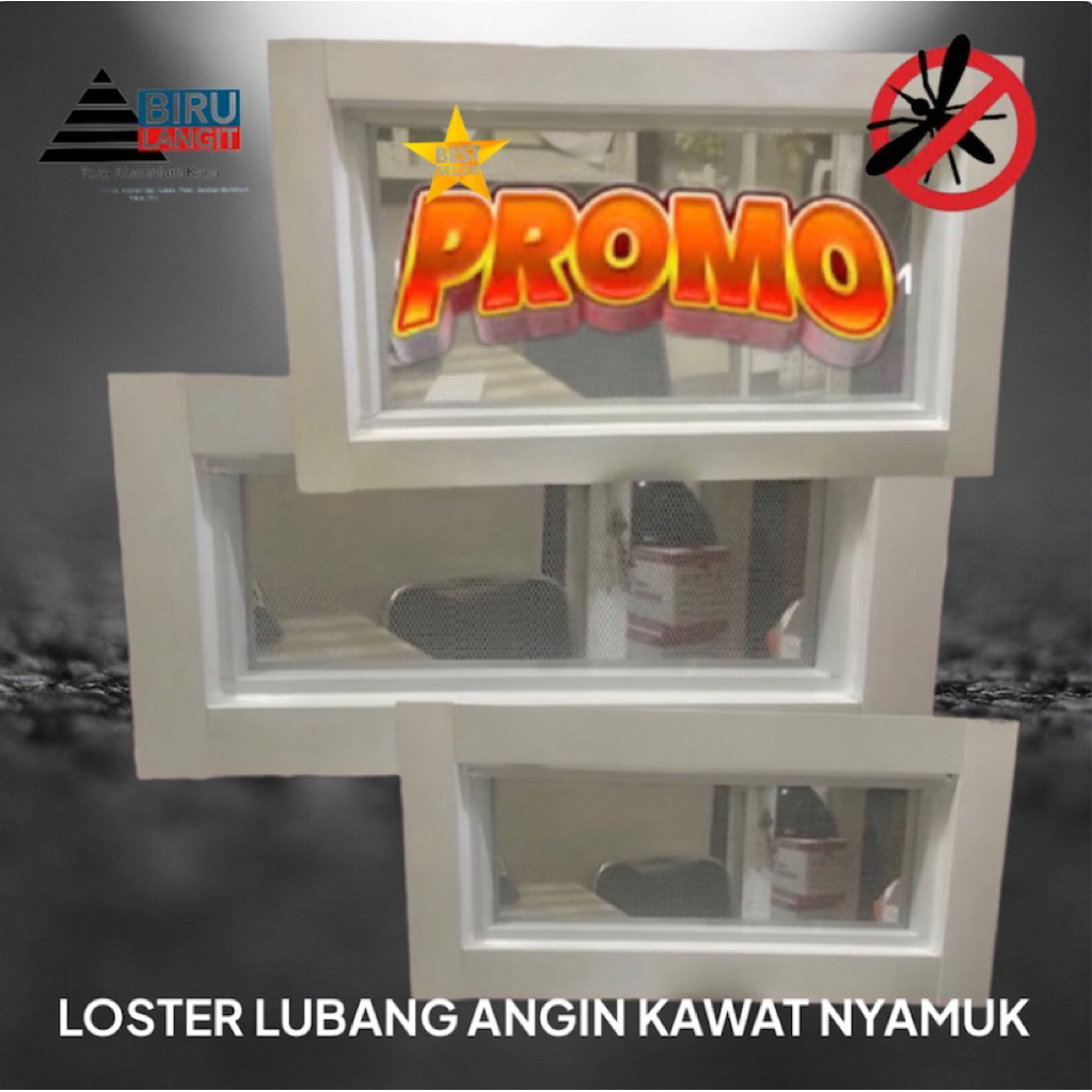 LOSTER ALUMINIUM LUBANG UDARA + KASA NYAMUK PARABOLA ANTI KARAT 17,5 x 80