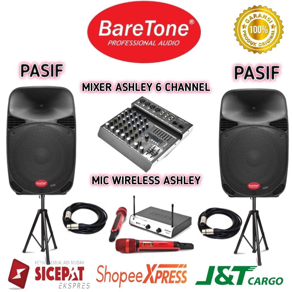 Paket Sound system Pasif Baretone Max15Mw Original Speaker Pasif 15inch