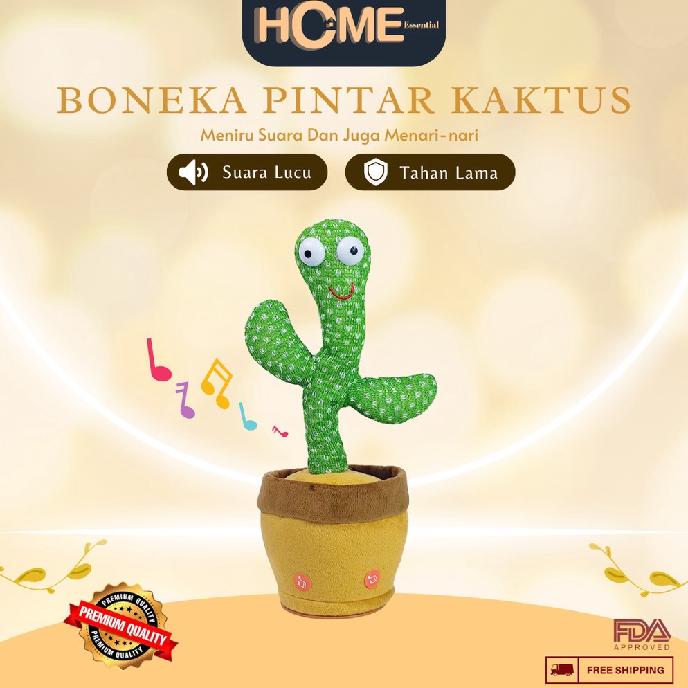 Penawaran Spesial HE Home Essential Cactus Toy Boneka Pintar Kaktus Dancing Cactus LED ORIGINAL