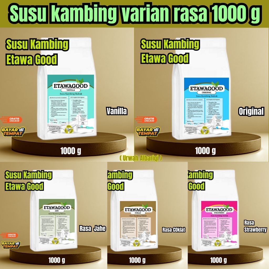 

Susu Kambing Varian Rasa, 1000g, Etawa Good Susu Kambing.