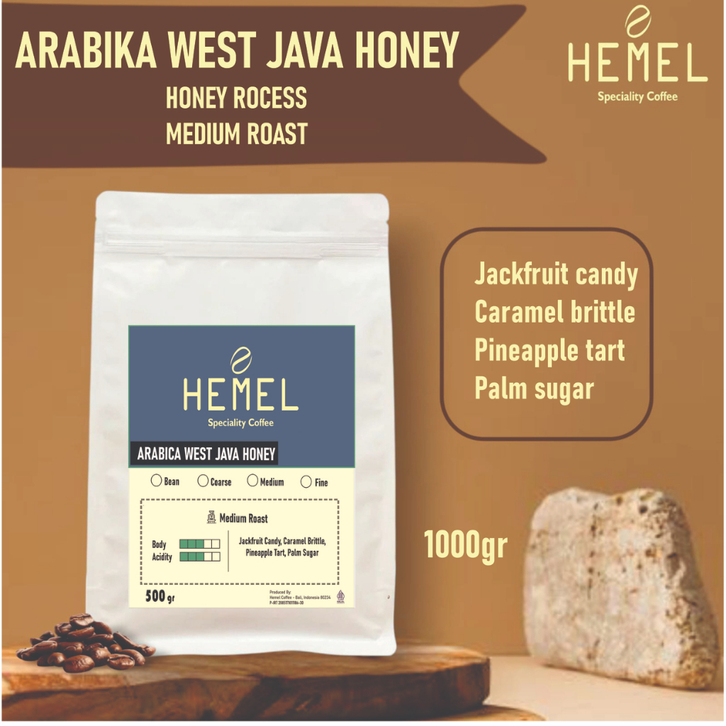 

Hemel Coffee - Kopi Arabika West Java Honey Process – Biji & Bubuk Kopi Premium 1000gr LEBIH HEMAT
