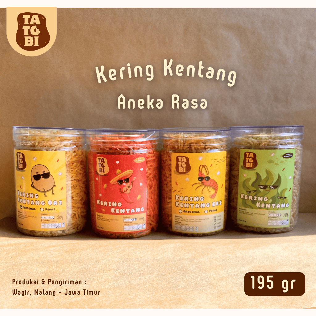 

Kering Kentang Toples 195 gr Aneka Rasa Kentang Kering