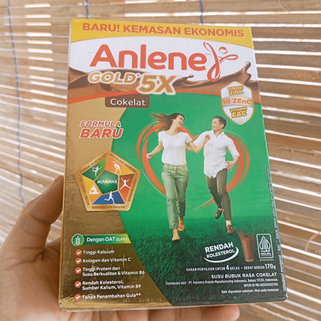 

Anlene Gold 5X Susu Bubuk Dewasa Coklat 170 gr.Nutrisi tulang & Otot