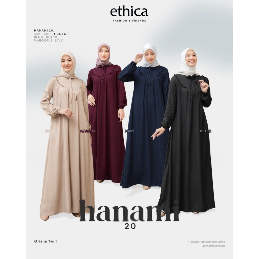 GAMIS ETHICA HANAMI 20 / GAMIS TERBARU / GAMIS POLOS / GAMIS ELEGANT / GAMIS SIMPLE