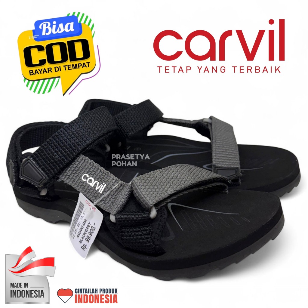 Sandal Gunung Pria Carvil Original Anti Air - Sendal Gunung Carvil Original