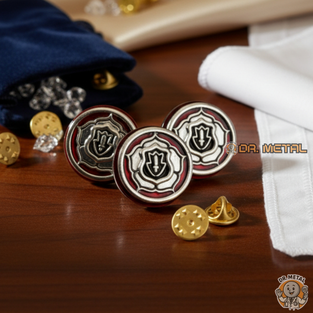 Aribut Satpam Security Pin Kerah Baju Monogram Bros Akrilik Material Zinc Alloy Premium Quality