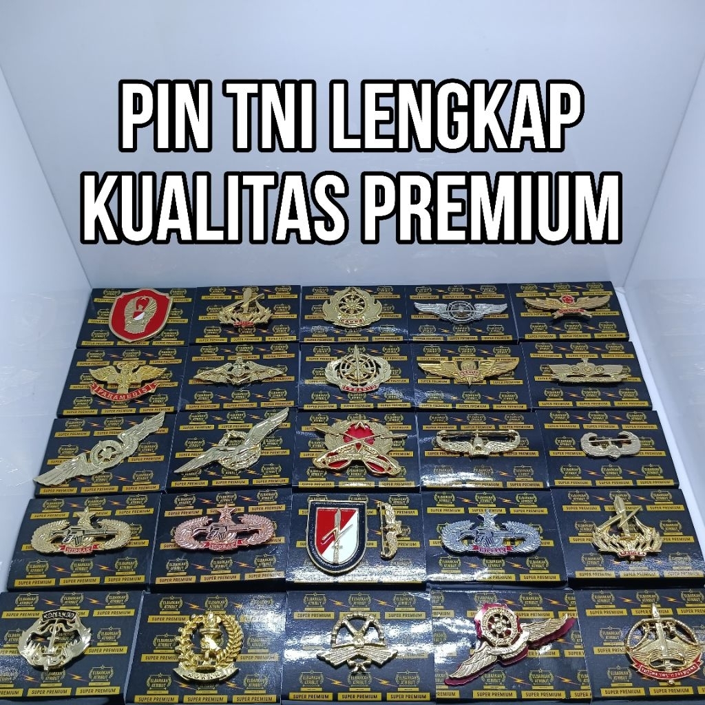 Atribut TNI Pin Brevet Wing Emblem Baret TNI AD TNI AU TNI AL Emblem Kopassus Logam Premium Timbul L