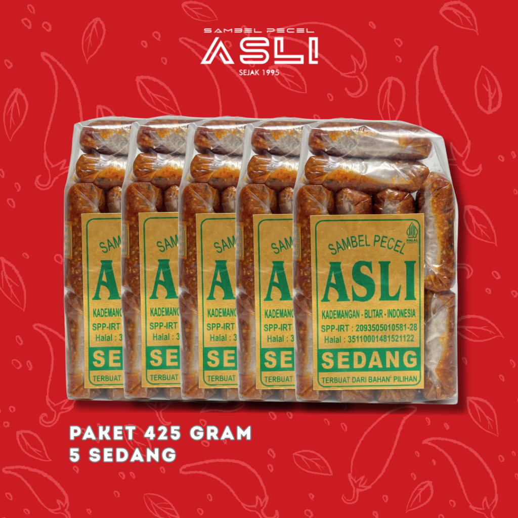 

Sambel Pecel Asli Sedang 425 gram paket 5 pcs
