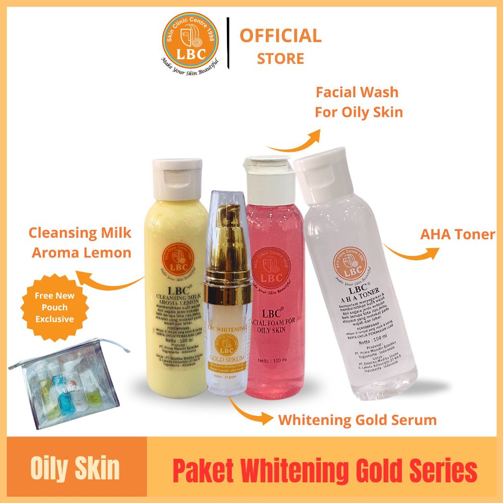 LBC Paket Whitening Gold Series For Oily Skin (FREE POUCH)