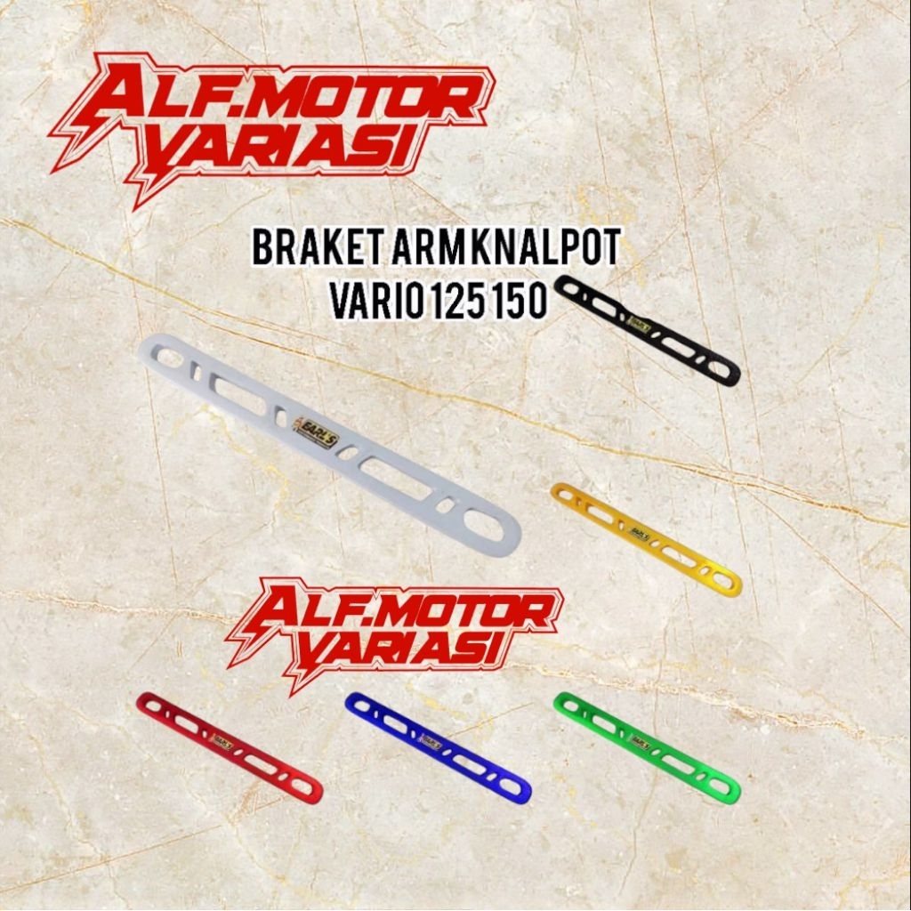 Breket Knalpot Arm Honda Vario 125 150 LED Old Motif Coak Earls Bahan Aluminium Tebal