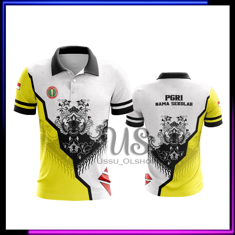 Baju PGRI / Kaos Guru Motif Batik PGRI / Seragam Batik Pgri Pria Wanita / Seragam PGRI