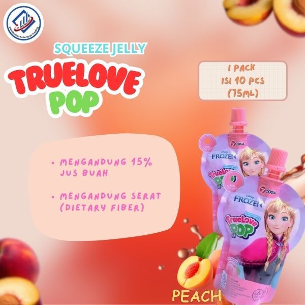 Cosia Disney Frozen Squeeze Jelly True Love Pop rasa Peach minuman jelly isi 75ml/pcs 1pack/10pcs