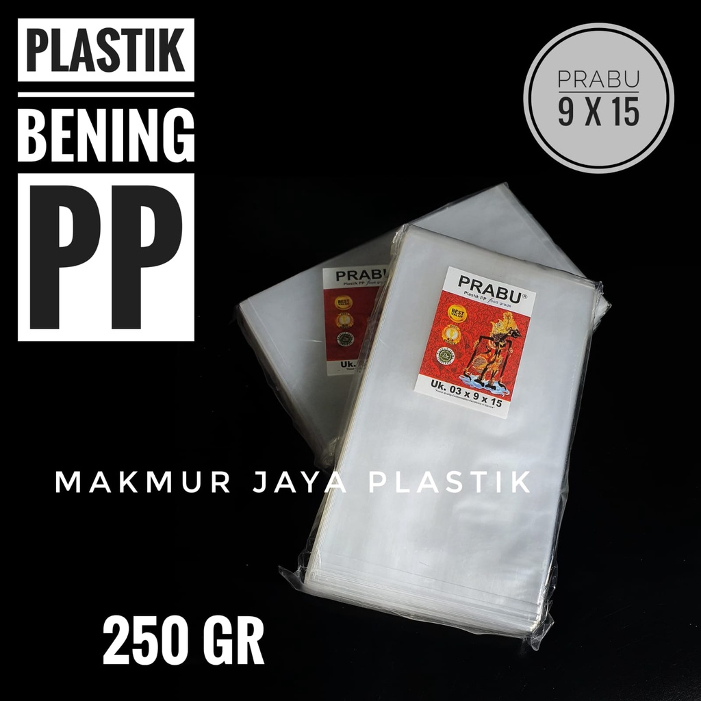 [ PP PRABU 9 X 15 ] KANTONG PLASTIK KEMASAN MAKANAN PP BENING 9 X 15