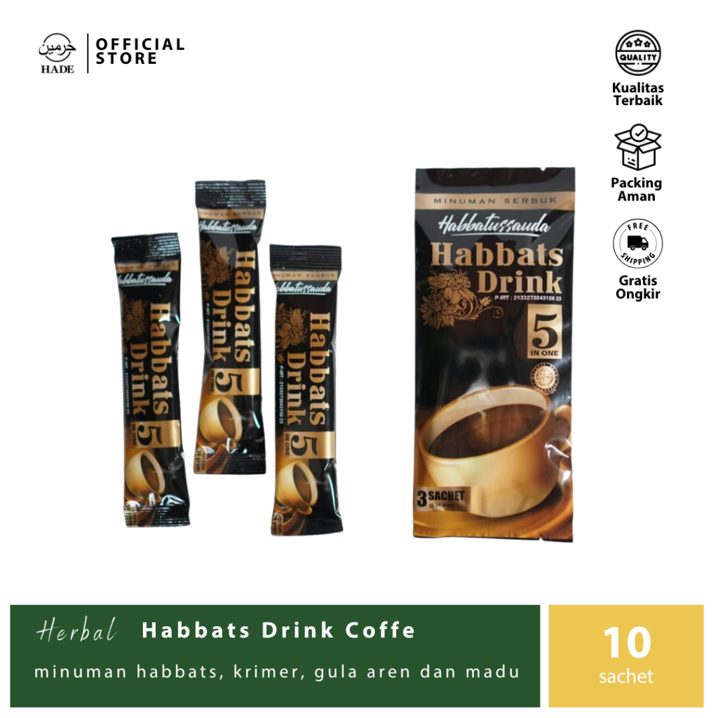 

Habbats Drink Coffee - Kopi Tanpa Kafein - 1 Box - 10 Sch
