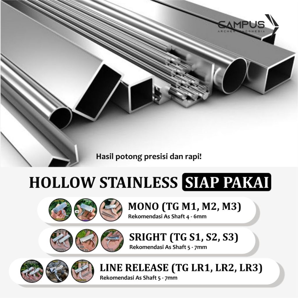 Hollow Stainless 304 Anti Karat (Siap Pakai)