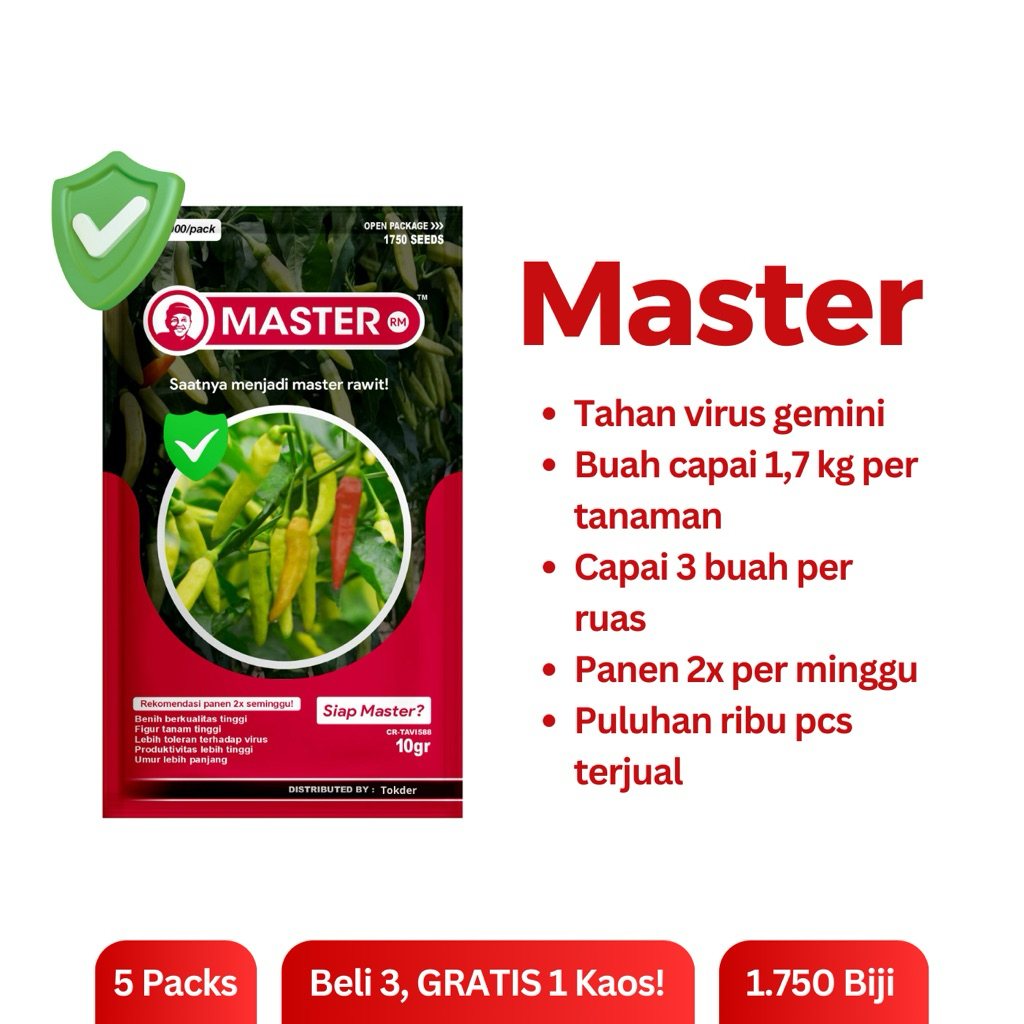 5 MASTER - Benih Cabe Rawit 1750 butir